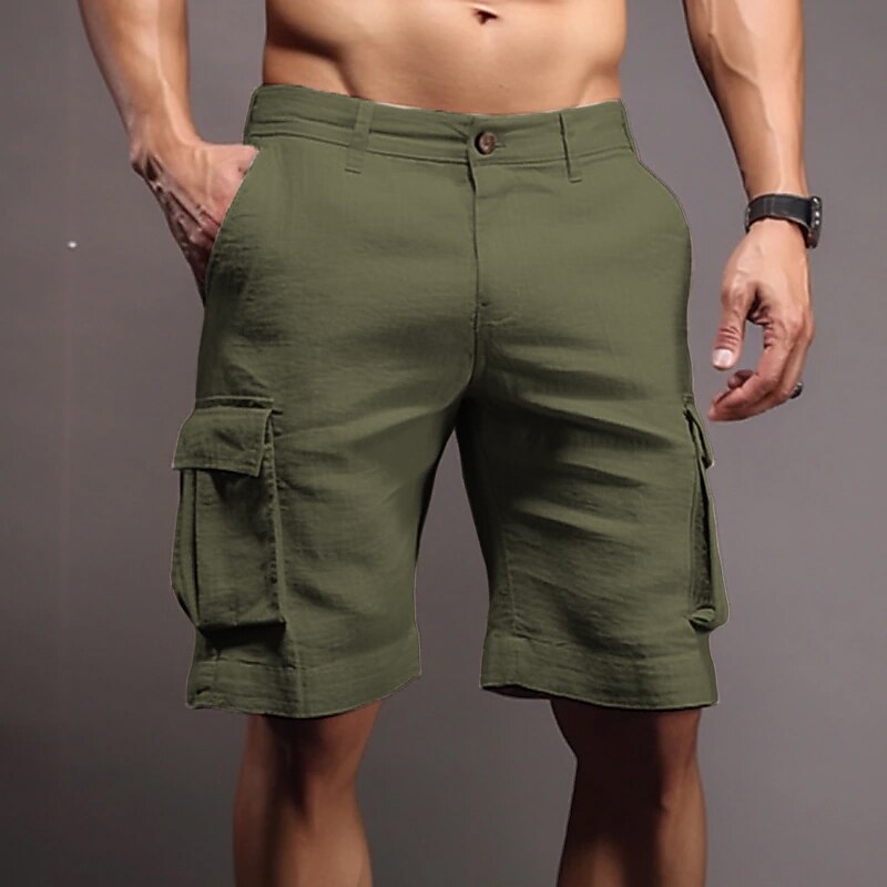 Men's Cargo Shorts Summer Shorts Pocket Plain Comfort Breathable Outdoor Daily Going out Casual Shorts 