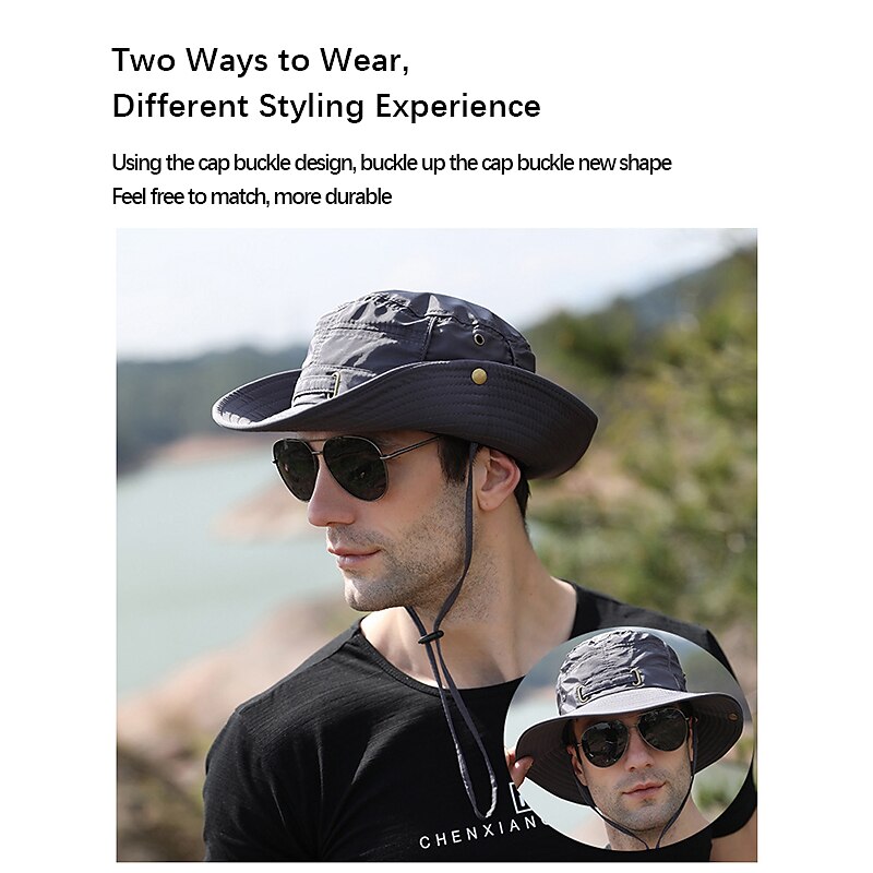 Men's Women's Sun Hat Bucket Hat Fishing Hat Wide Brim Outdoor Waterproof Portable UV Sun Protection UPF50+ Hat Fishing Climbing Beach