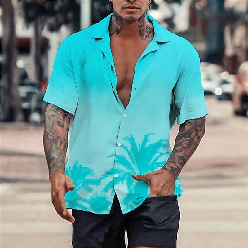 Men's Hawaiian Shirt Graphic Prints Beach Turndown Casual Holiday Shor
