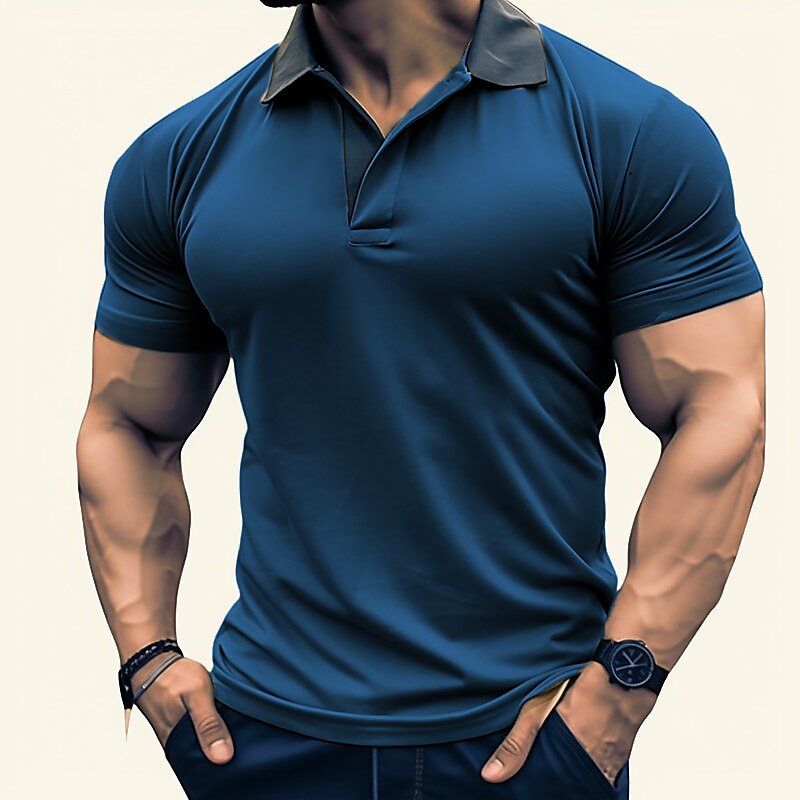 Men's Polo Shirt Golf Shirt Casual Holiday Classic Short Sleeve Fashion Basic Plain Quick Dry Polo Shirt