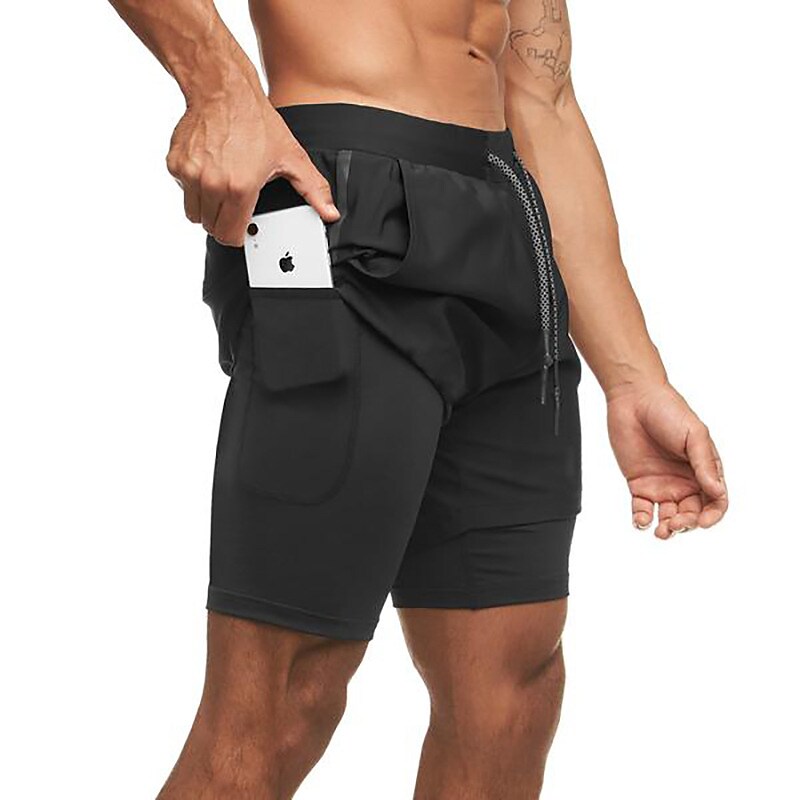 Men's Sports Shorts Outdoor Running Cycling Breathable Double-layer Shorts