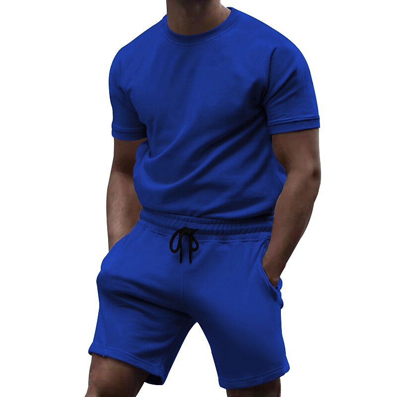 Men's Tracksuit Running T-Shirt With Shorts Sport Suit Moisture Wickin