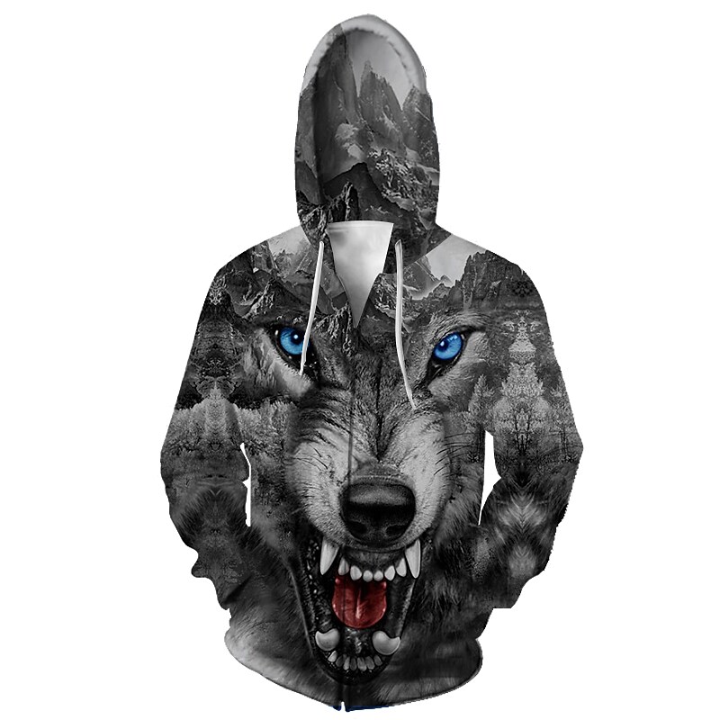 Men's Casual Outdoor Hooded Full Zip Pocket Long Sleeve Sweatshirt