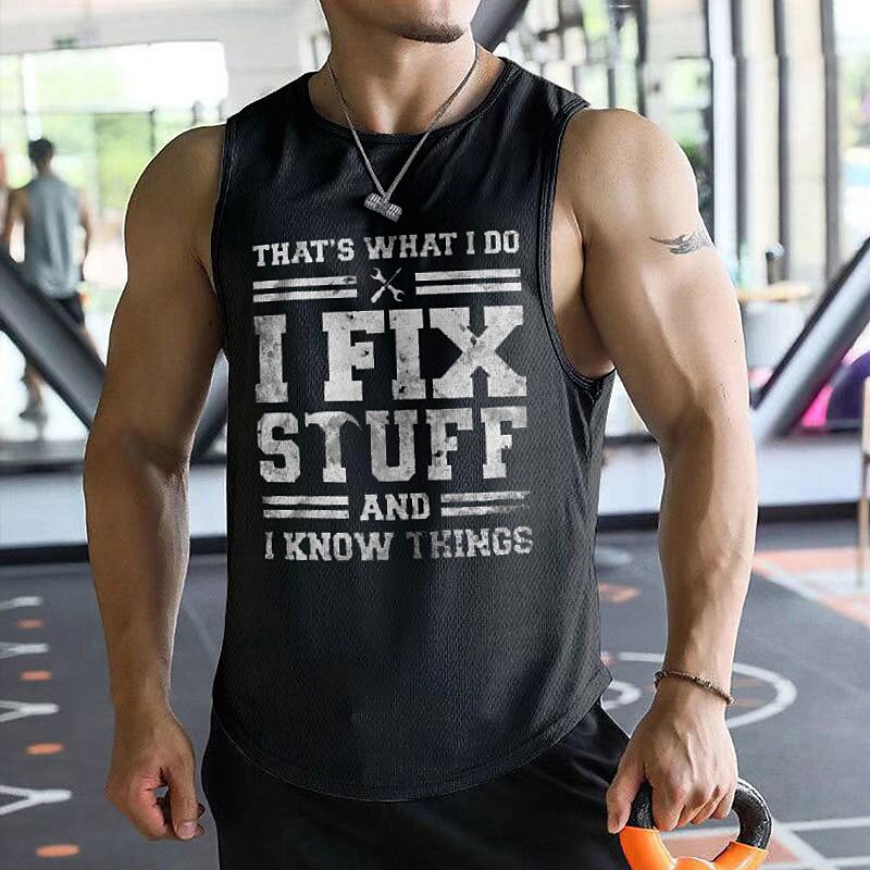 Men's Workout Tank Top Running  Sleeveless Top Athletic Breathable Moisture Wicking Soft Hiking Walking Sportswear