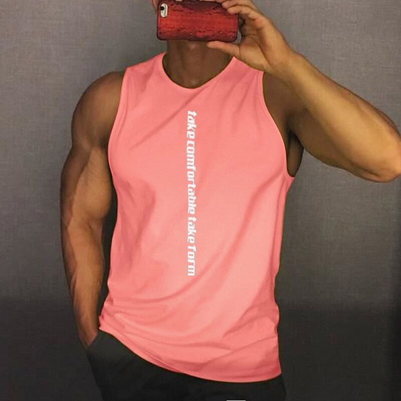 Men's Muscle Sleeveless Vest Men's Quick-drying Sports Loose Short-sleeved T-shirt Fitness Top