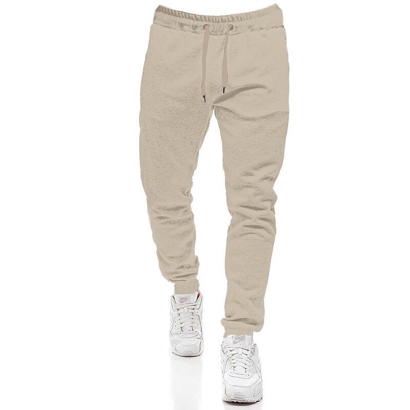Men's Casual Solid Color Loose Fitness Elastic Waist Sweatpants