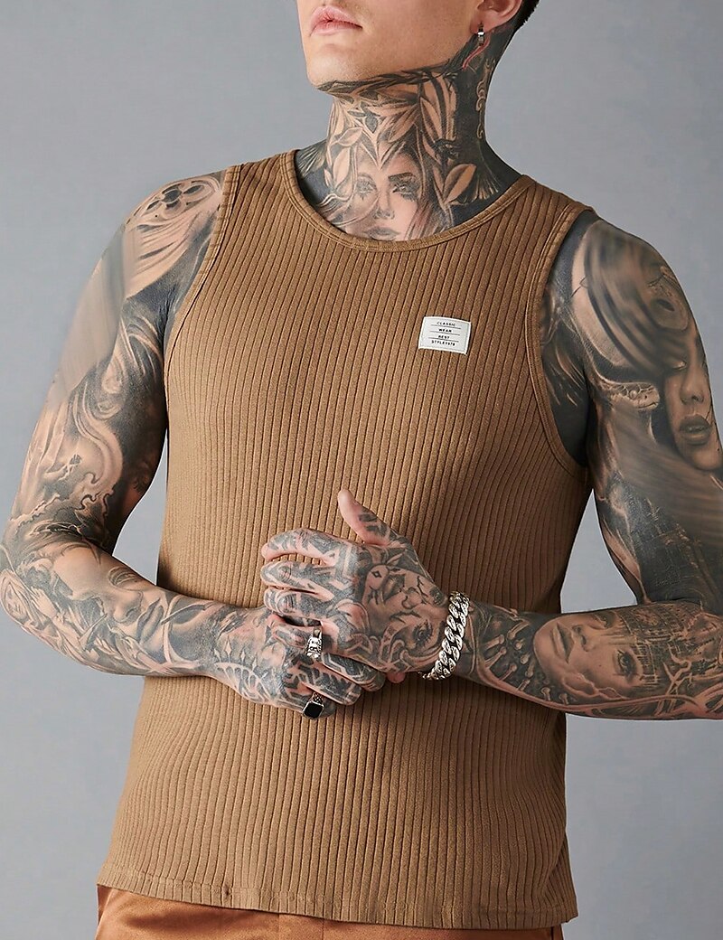 Men's Outdoor Fashion Casual Muscle Breathable Soft Plain Sleeveless Tank Top