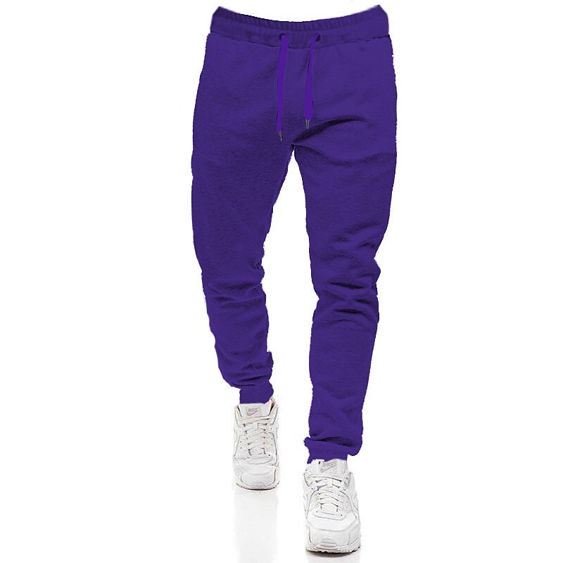 Men's Casual Solid Color Loose Fitness Elastic Waist Sweatpants