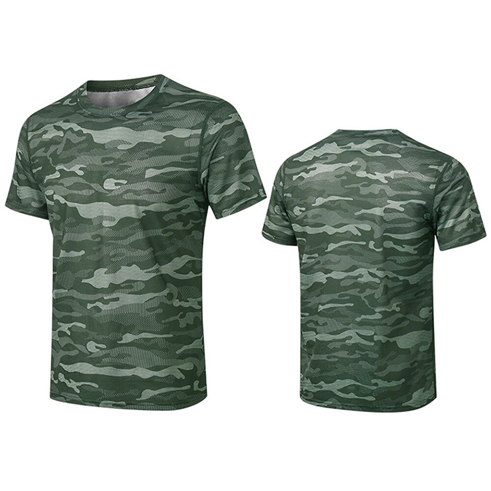 Men's Workout Running Short Sleeve Top Athletic Breathable Soft Quick Dry Running Jogging Training Sportswear