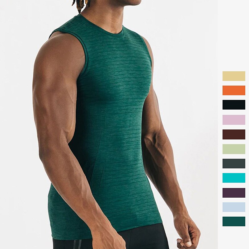 Men's Running Tank Top Sleeveless Base Layer Athletic Breathable Quick
