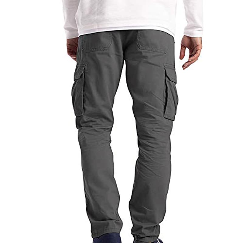 Men's Casual 6 Pocket Solid Color Straight Leg Cotton Blend Sweatpant