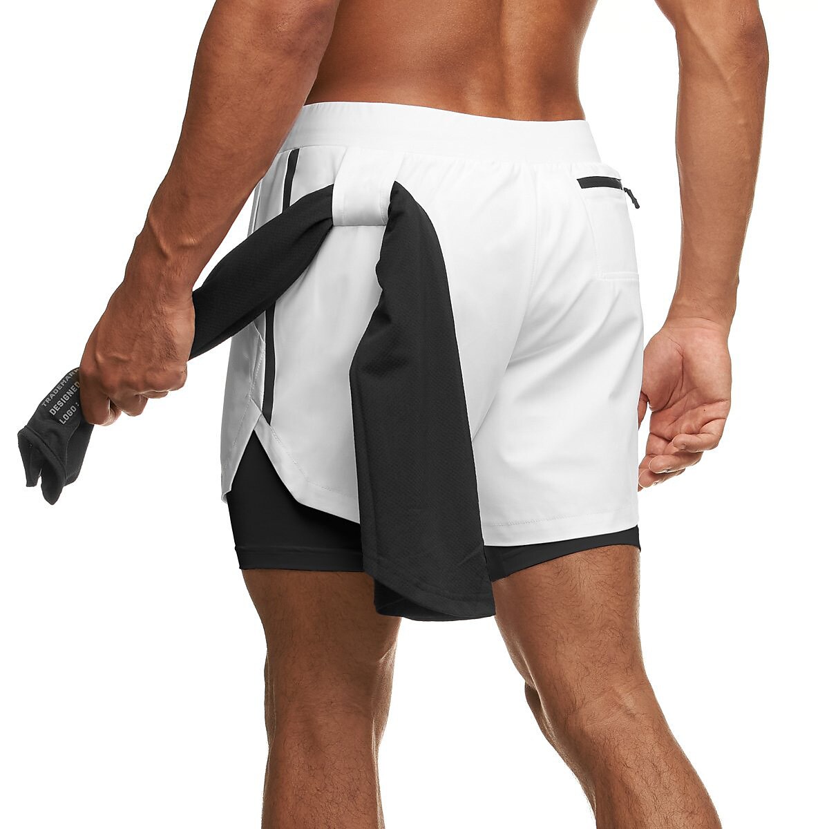Men's Sports Shorts Outdoor Running Cycling Breathable Double-layer Shorts
