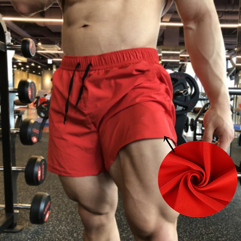 Men's Active Casual Mesh Shorts Pocket Drawstring Elastic Waist Plain Breathable Quick Dry Shorts