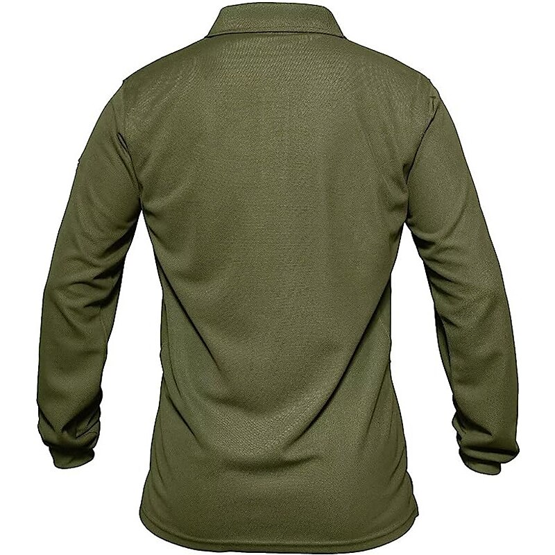 Men's Button Up Polos Golf Shirt Casual Sports Lapel Long Sleeve Fashion Basic Solid Color Plain Button Polos