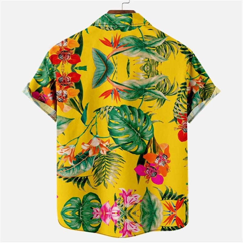 Men's Shirt Graphic Shirt Aloha Shirt Leopard Floral Scenery Turndown