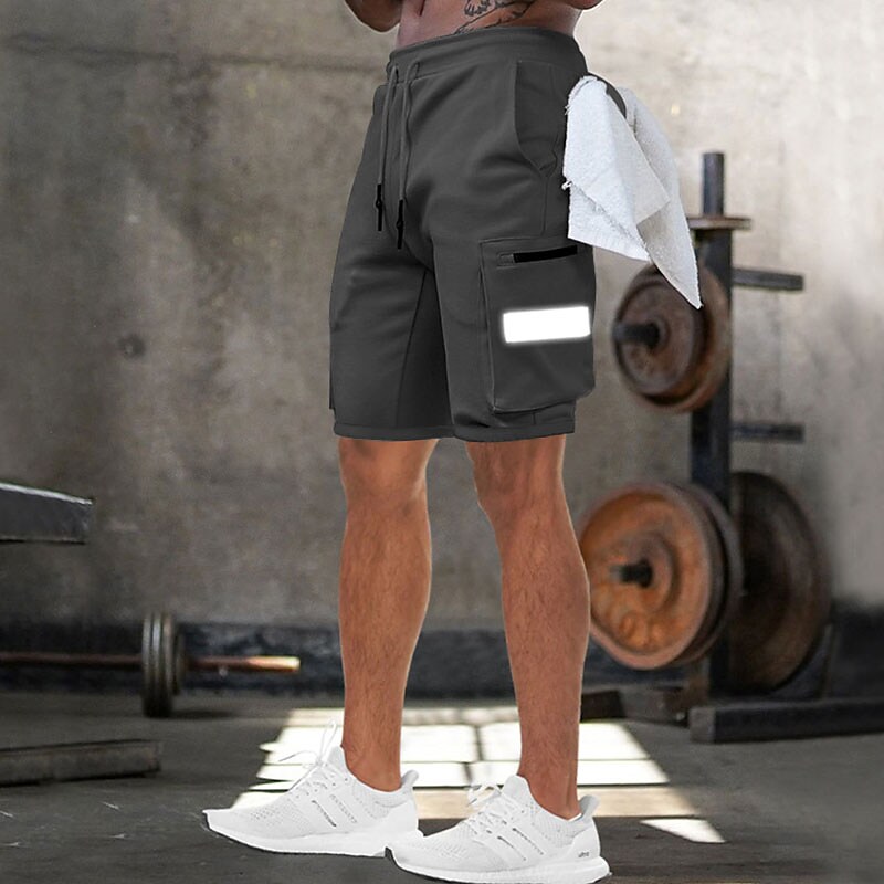 Men's Athletic Running Casual Shorts Reflective Strip Plain Comfort Breathable Outdoor Daily Going out Fashion Streetwear 