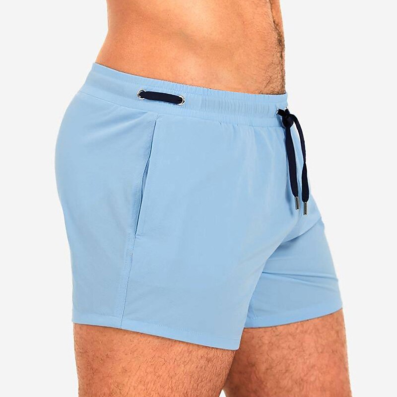 Men's Swimwear Swim Shorts Beach Shorts with Mesh lining Plain Comfort Breathable Outdoor Daily Going out Fashion Casual White Pink
