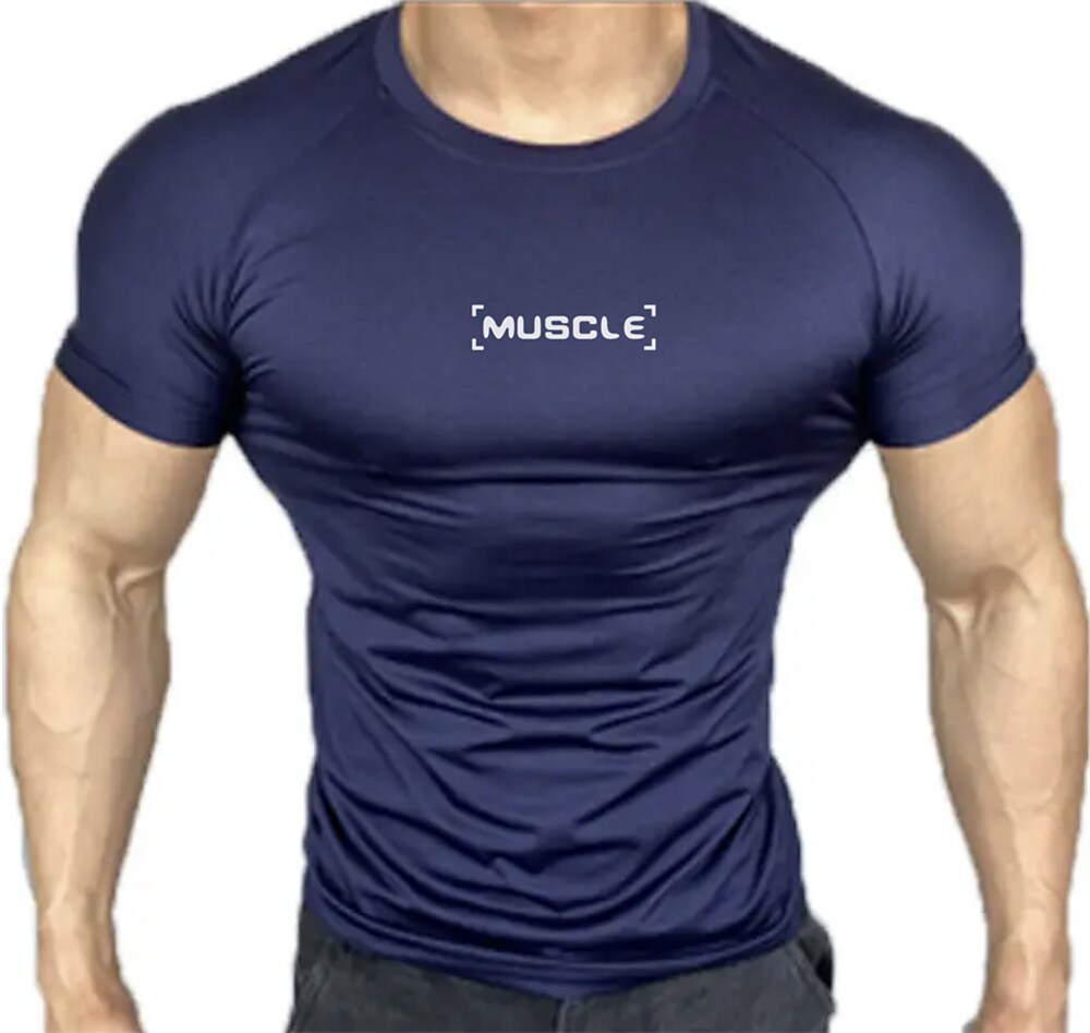 Men's Workout Running Shirt Short Sleeve Tee Athletic Breathable Moisture Wicking Soft Fitness Gym Sportswear