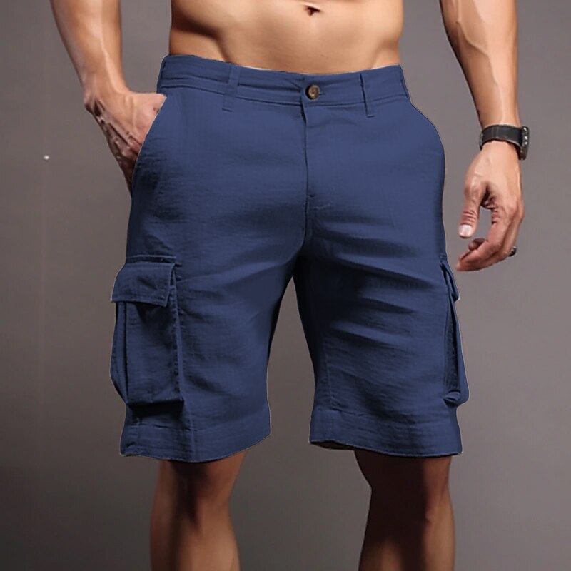 Men's Cargo Shorts Summer Shorts Pocket Plain Comfort Breathable Outdoor Daily Going out Casual Shorts 
