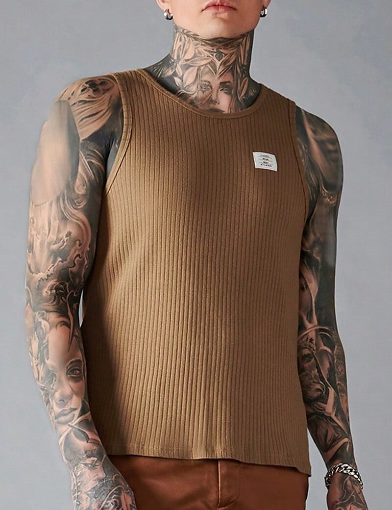 Men's Outdoor Fashion Casual Muscle Breathable Soft Plain Sleeveless Tank Top