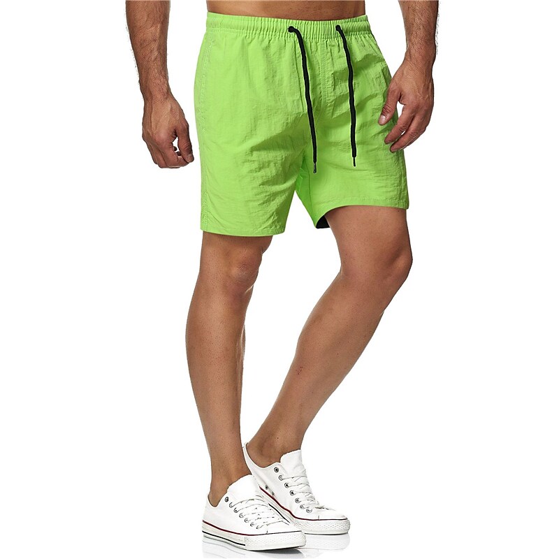 Men's Pocket Drawstring Solid Colored Comfort Wearable Knee Length Cas
