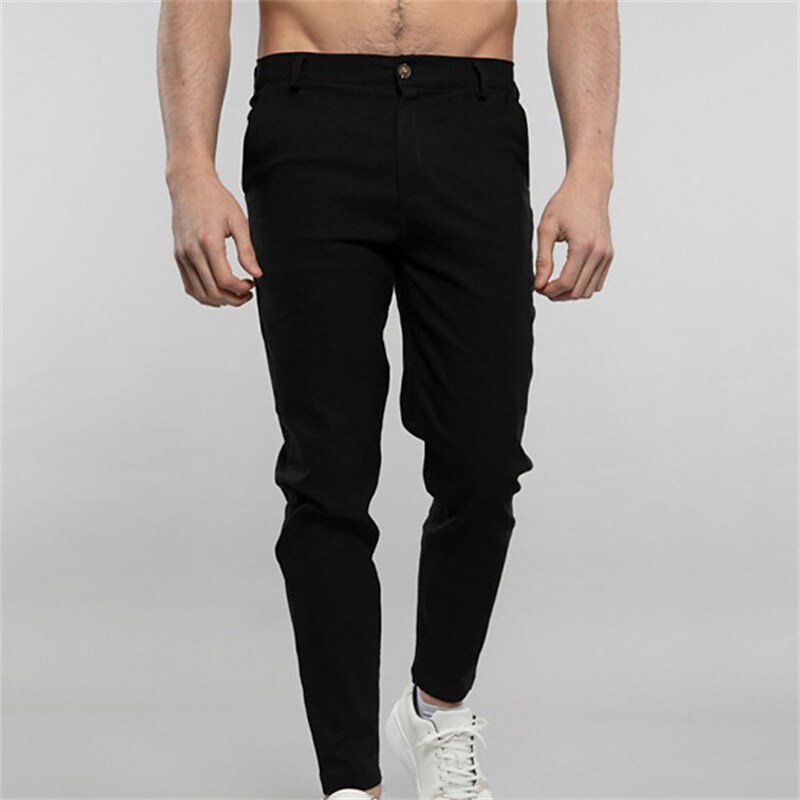 Men's Trousers Chinos Jogger Pants Pocket Straight Leg Plain Comfort Breathable Casual Streetwear 