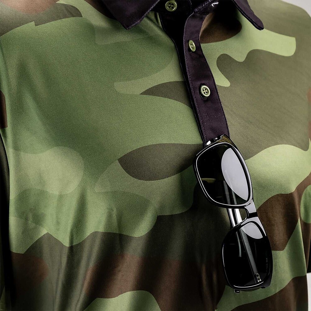 Men's Golf Shirt Golf Breathable Quick Dry Soft Short Sleeve Top  Camo / Camouflage Tennis Golf Badminton Polo Shirt