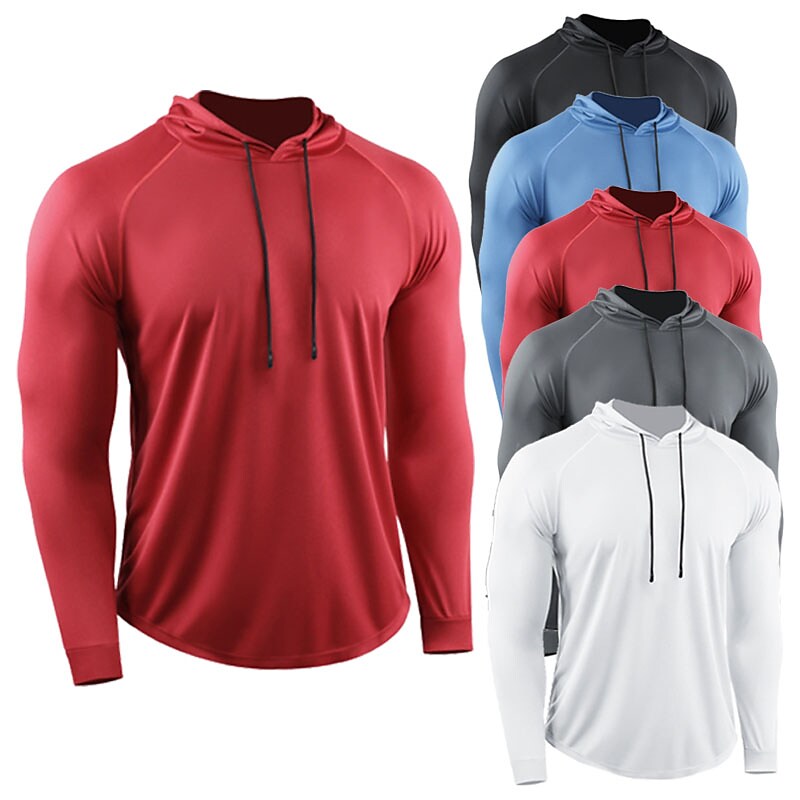 Men's Casual Solid Color Hooded Long Sleeve Basic Sweatshirt