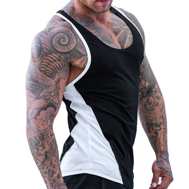 Men's Quick Dry Gym Vest Fitness Muscle T-shirt Fitness Fitness Fitness Fitness Sleeveless Tank Top