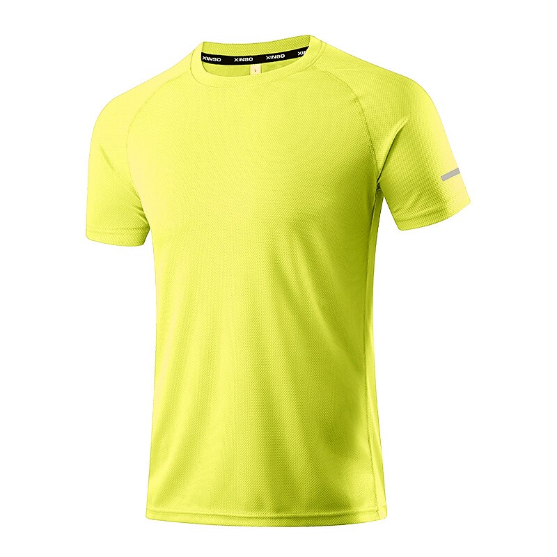 Arsuxeo Men's Workout Shirt Running Shirt Reflective Strip Short Sleeve Tee Tshirt Athletic Casual Breathable Soft Sweat wicking Fitness Gym Workout Tennis Sportswear Activewear Dark Grey Cobalt Blue