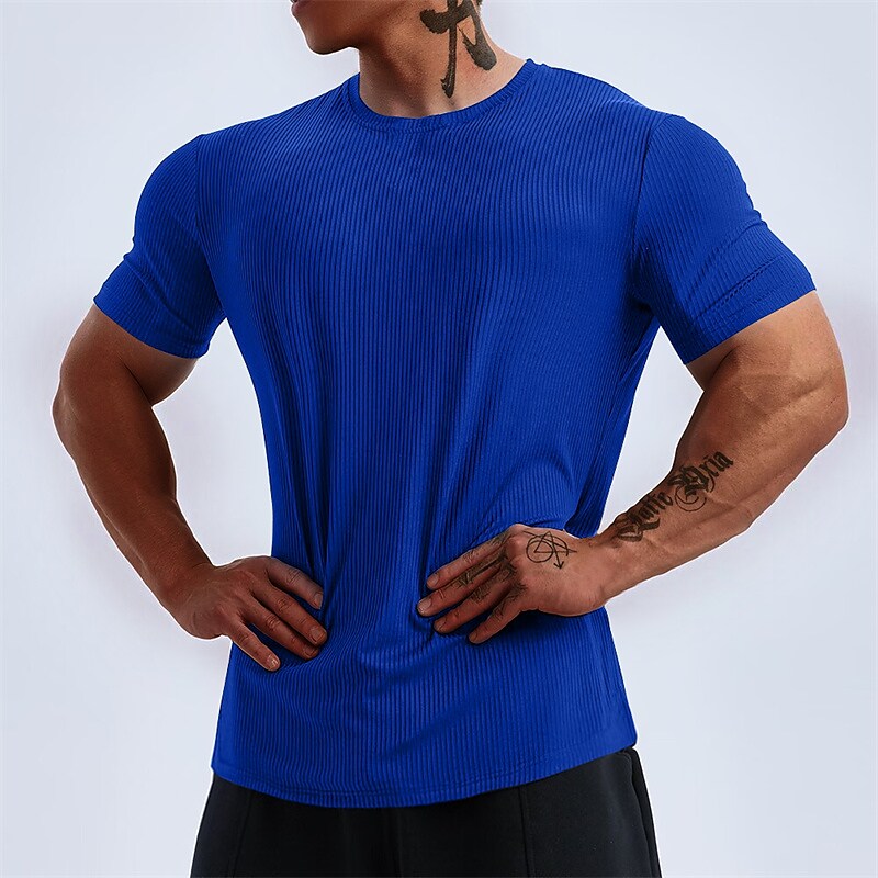 Men's Workout Shirt Running Shirt Short Sleeve Tee Tshirt Athletic Athleisure Breathable Soft Top