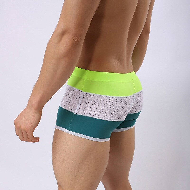 Men's Swimwear Swim Mesh Drawstring Color Block Breathable Soft Simple Comfort