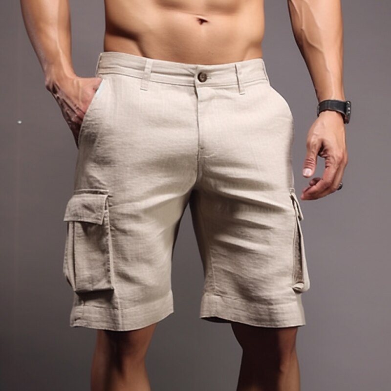 Men's Cargo Shorts Summer Shorts Pocket Plain Comfort Breathable Outdoor Daily Going out Casual Shorts 