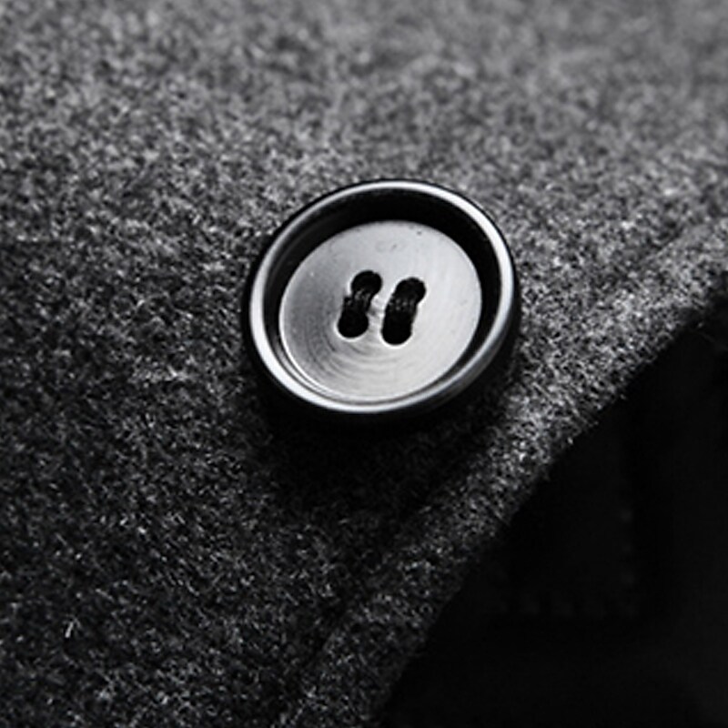 Men's Winter Coat Wool Coat Overcoat Business Daily Wear Winter Wool Thermal Warm Outdoor Outerwear Clothing Apparel Fashion Warm Ups Solid Colored Pocket Standing Collar Single Breasted