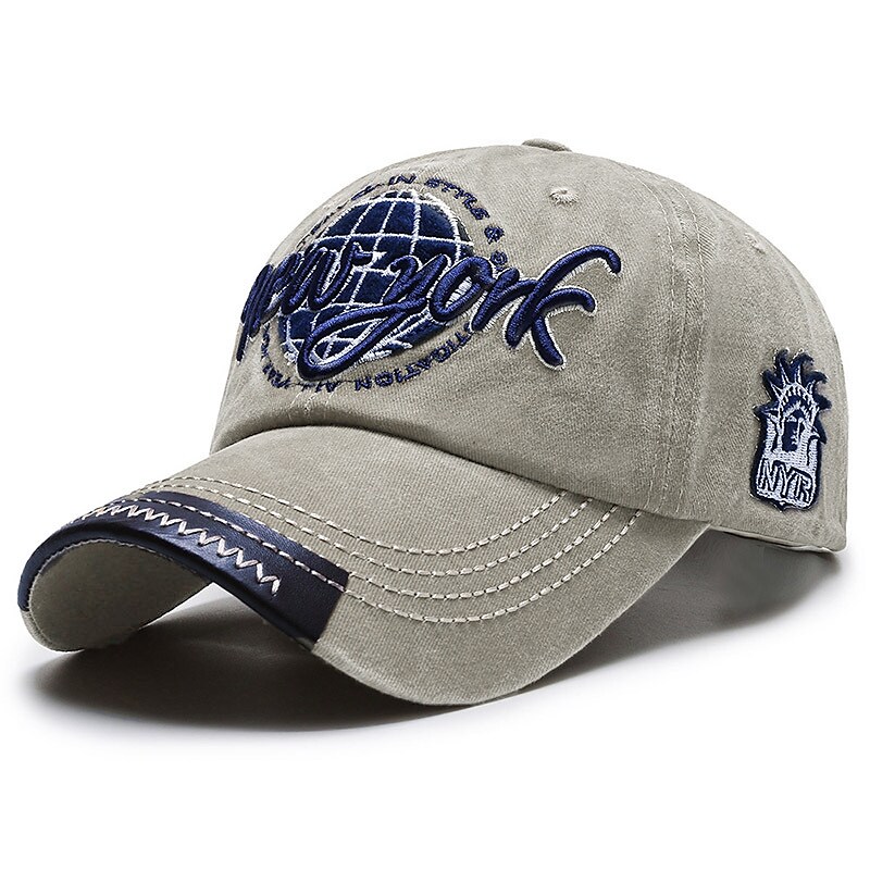 Men's Wash Baseball Cap Black Red Polyester Embroidery Simple Outdoor