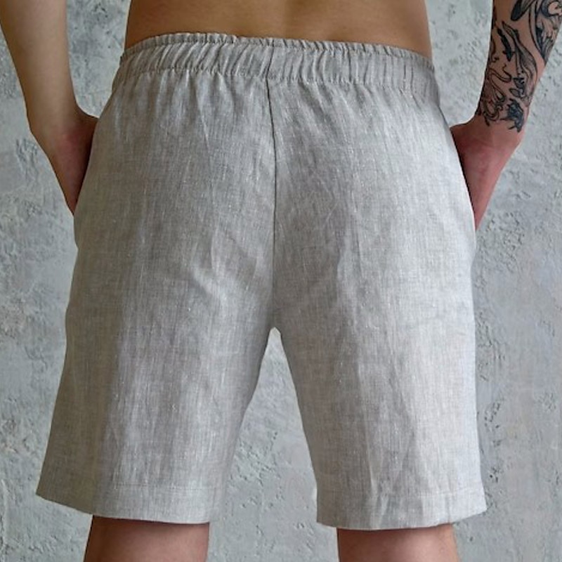Men's Summer Shorts Pocket Drawstring Elastic Waist Plain Comfort Breathable Casual Holiday Going out Shorts