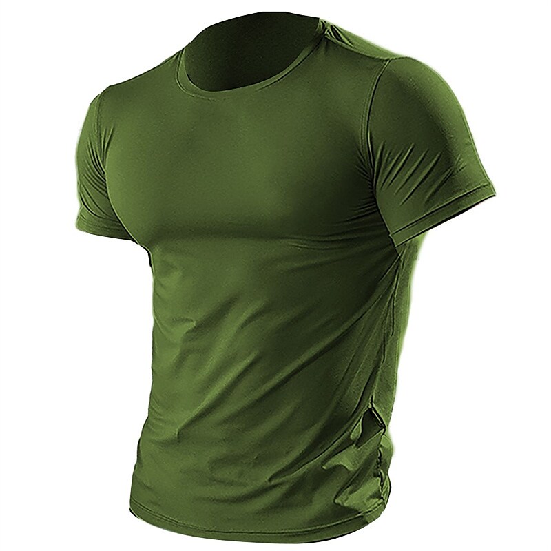 Men's T shirt Cool Plain Crew Neck Street Vacation Short Sleeves Basic Top