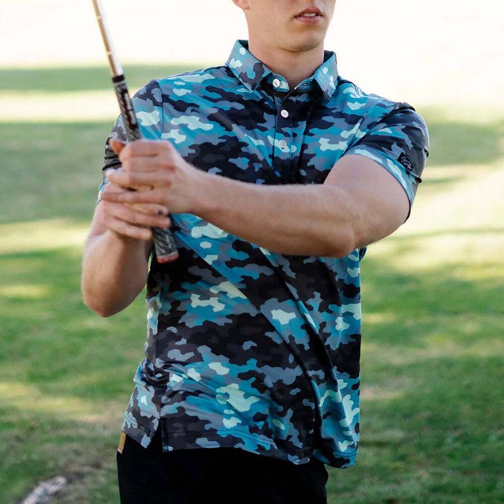 Men's Golf Shirt Golf Breathable Quick Dry Soft Short Sleeve Top  Camo / Camouflage Tennis Golf Badminton Polo Shirt