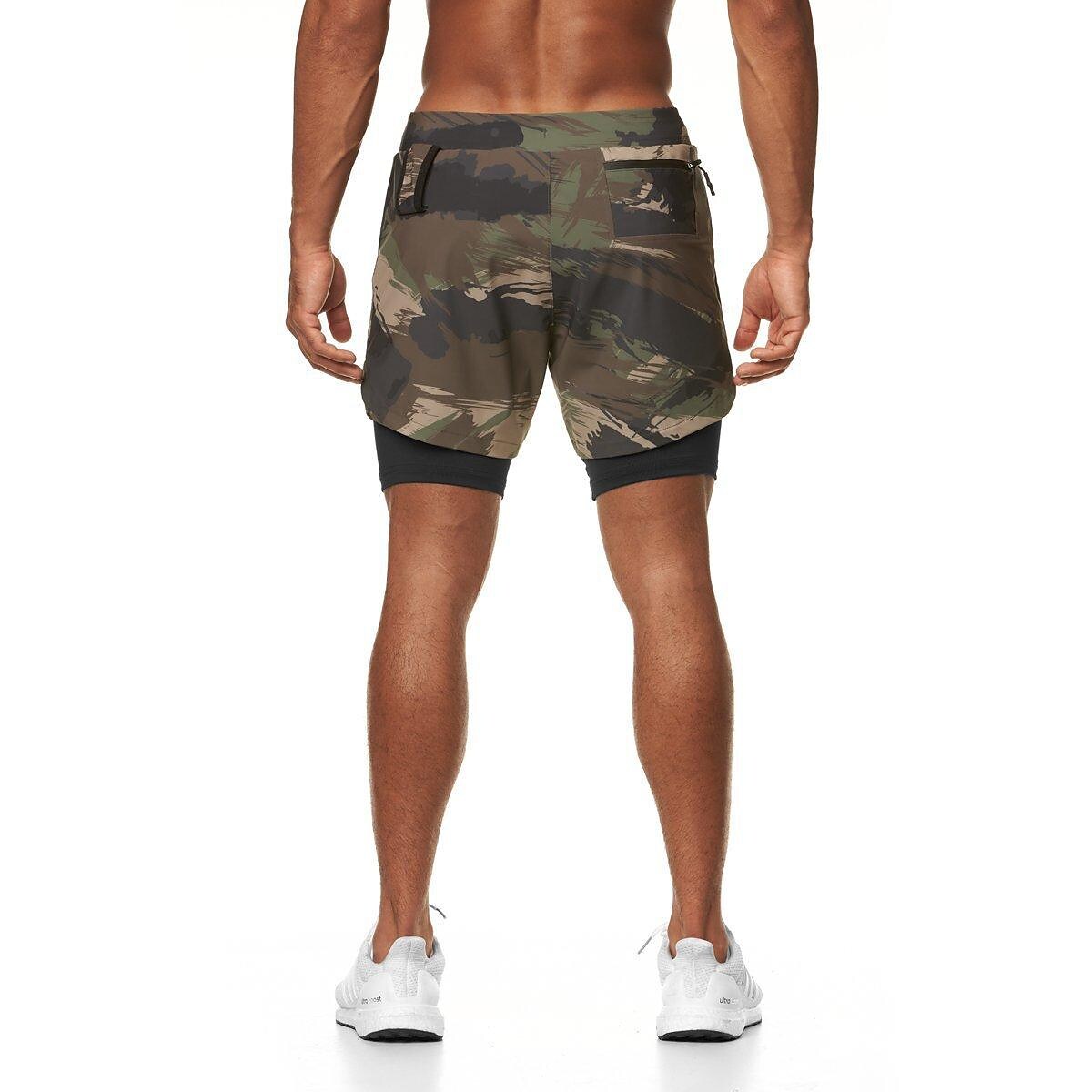 Men's Sports Shorts Outdoor Running Cycling Breathable Double-layer Shorts