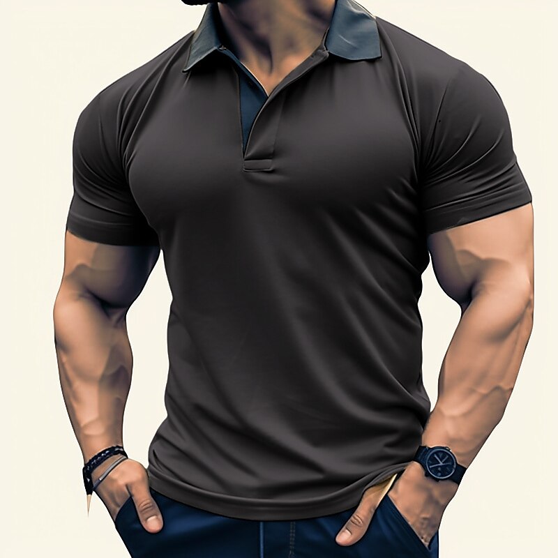 Men's Polo Shirt Golf Shirt Casual Holiday Classic Short Sleeve Fashion Basic Plain Quick Dry Polo Shirt
