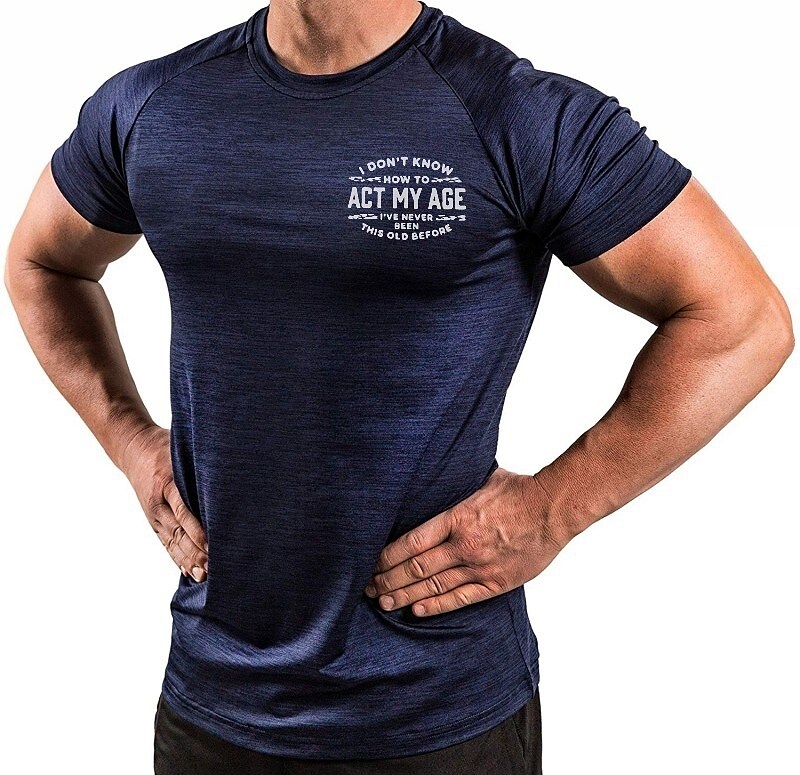 Men's Workout Running Shirt Short Sleeve Athletic Breathable Moisture Wicking Soft Fitness Gym Workout Sportswear 