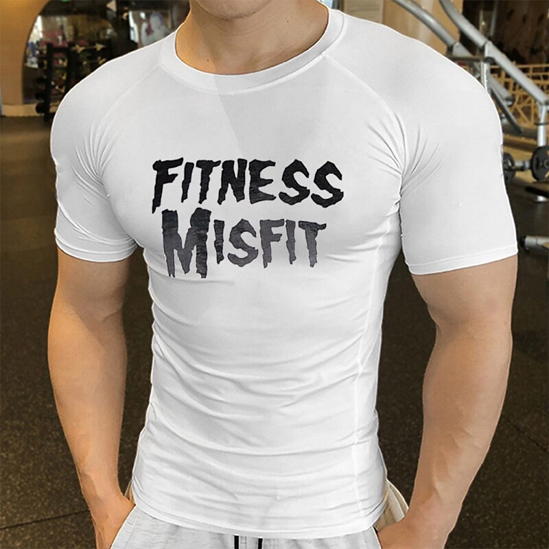 Men's Compression Running Shirt Short Sleeve Base Layer Athletic Breat