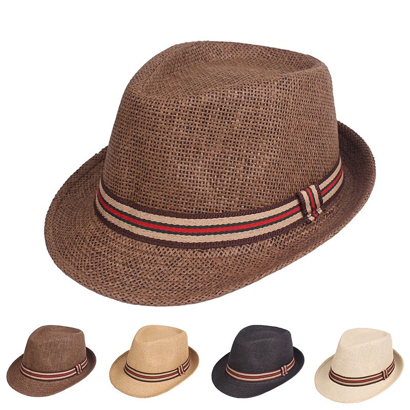 Men's Straw Sun Hat Braided Streetwear Stylish 1920s Outdoor Holiday P