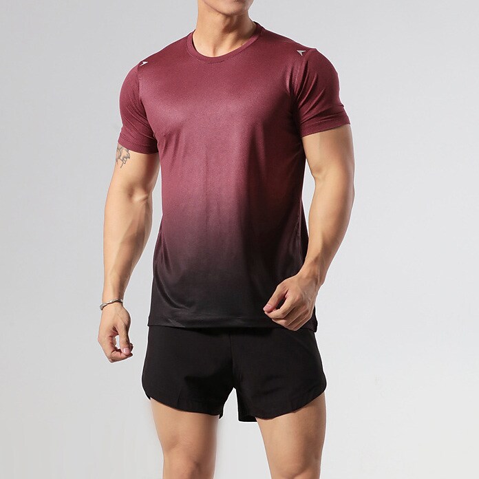 Men's Running Shirt Gym Shirt Short Sleeve Tee Tshirt Athletic Breatha