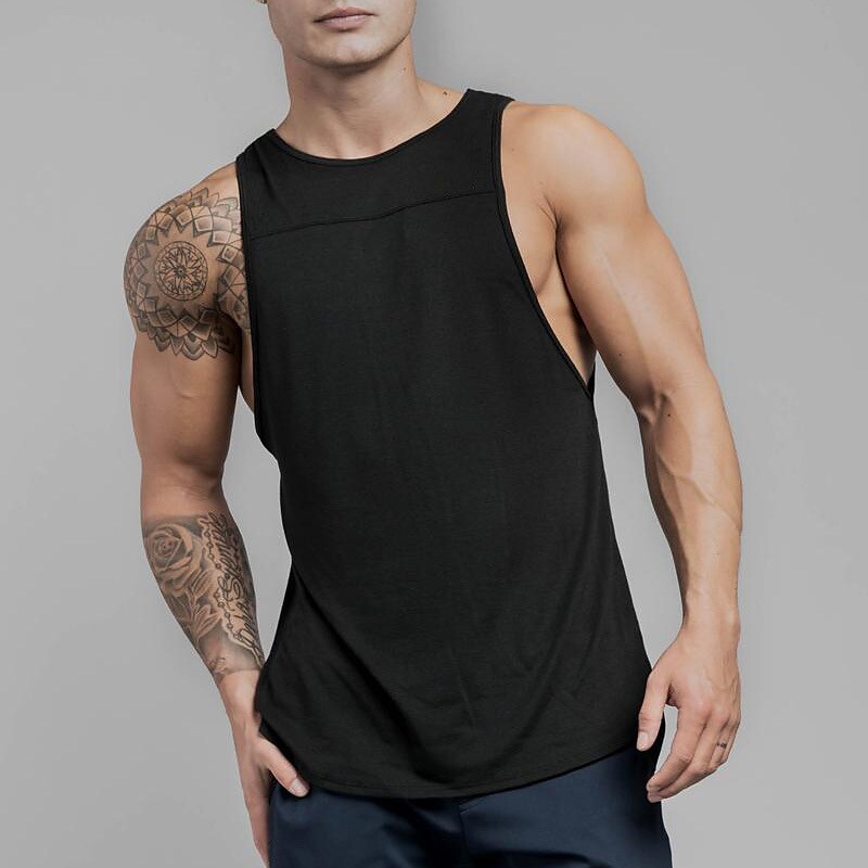 Men's Tank Top Undershirt Solid Color Crew Neck Casual Daily Sleeveles