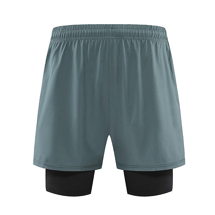 Men's Running Gym Shorts 2 in 1 Split Shorts Athletic Breathable Moisture Wicking Soft Yoga Fitness Gym Workout Sportswear