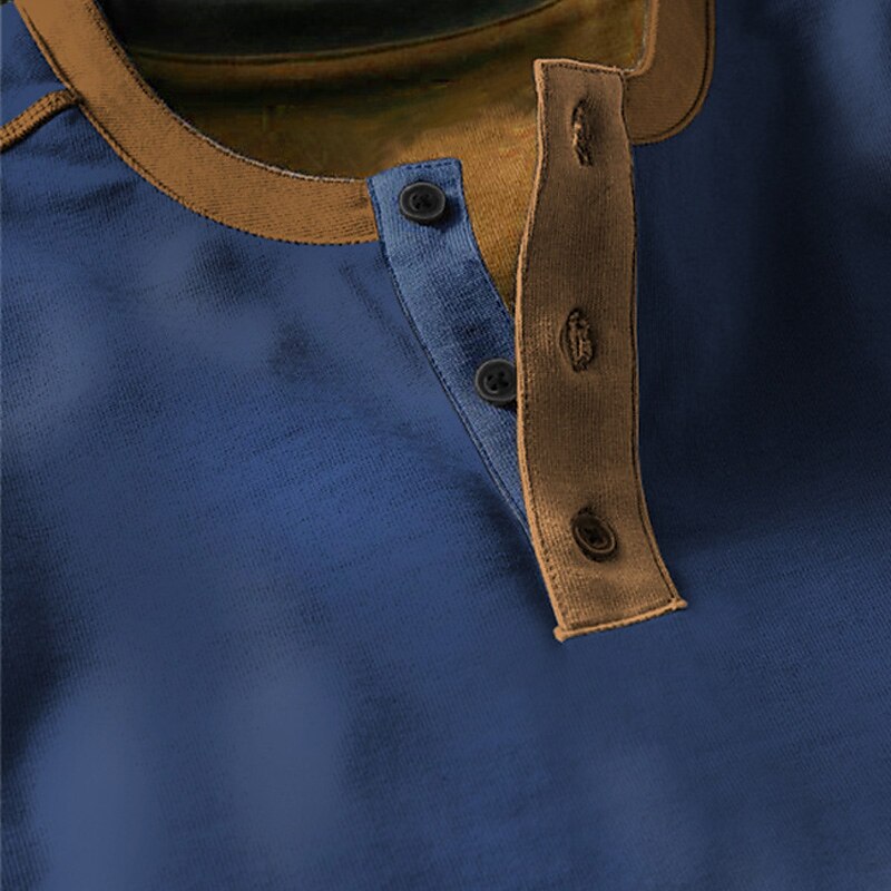 Men's Outdoor Casual Daily Fashion Comfortable Breathable Letter Print Long Sleeve Henley Shirt