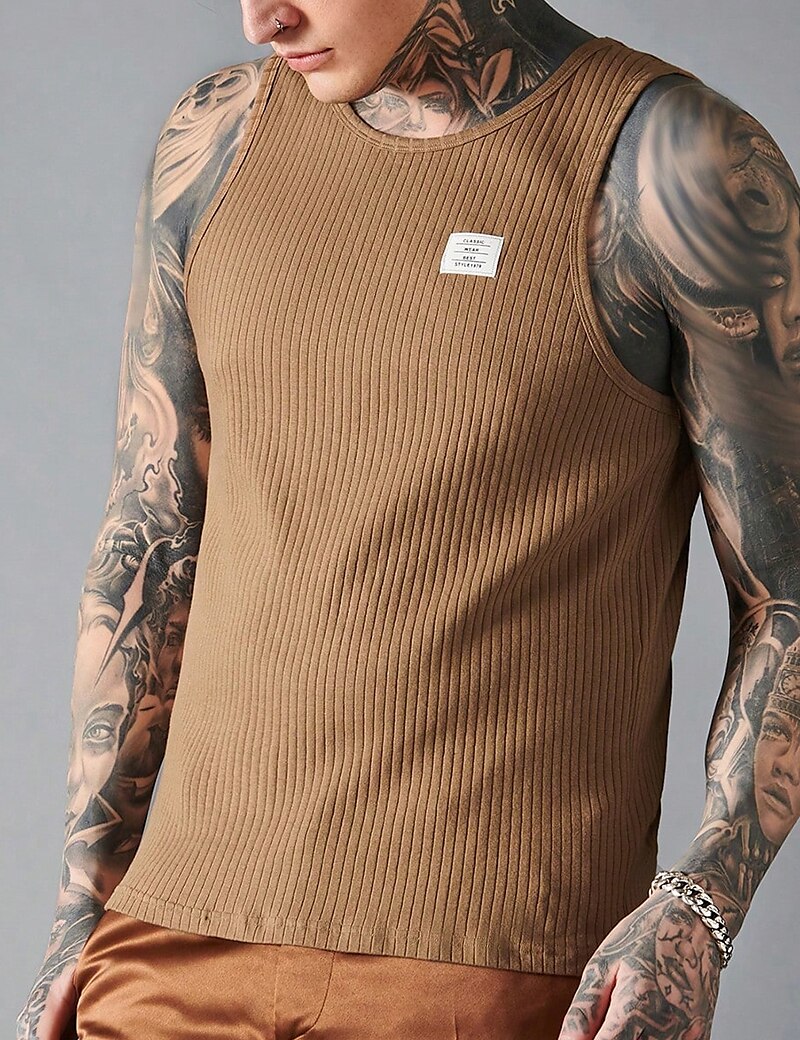 Men's Outdoor Fashion Casual Muscle Breathable Soft Plain Sleeveless Tank Top