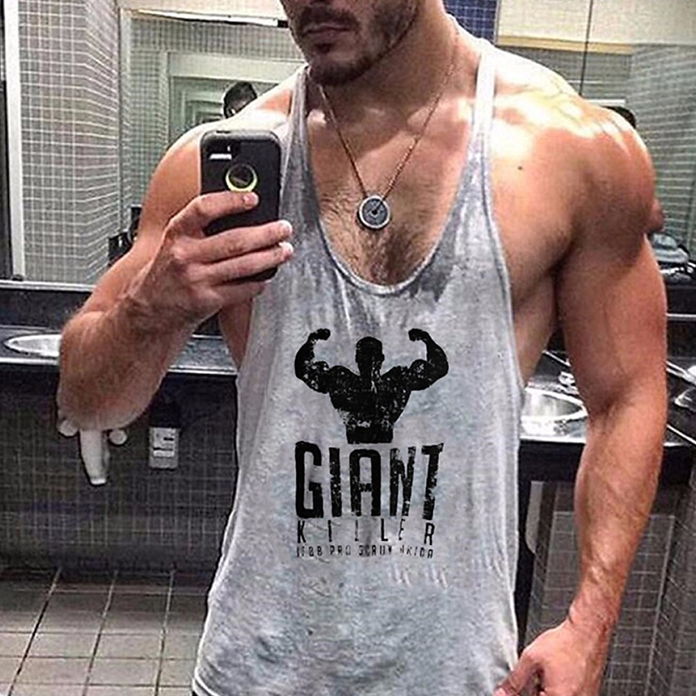 Men's Running Tank Top Gym Tank Top Sleeveless Top Athletic Breathable