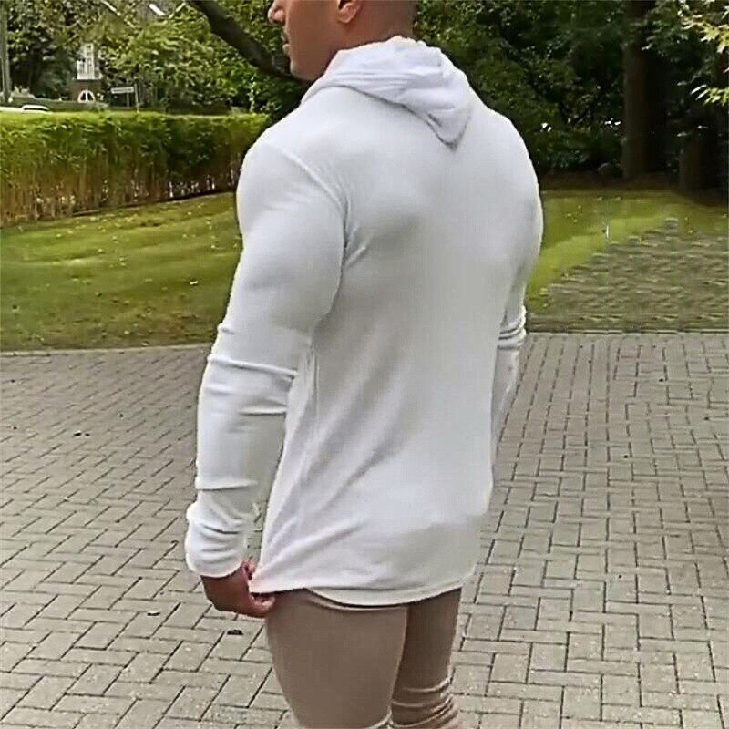 Men's T shirt Muscle Shirt Long Sleeve Shirt Plain Hooded Outdoor Daily Long Sleeve Fashion Streetwear Cool Top